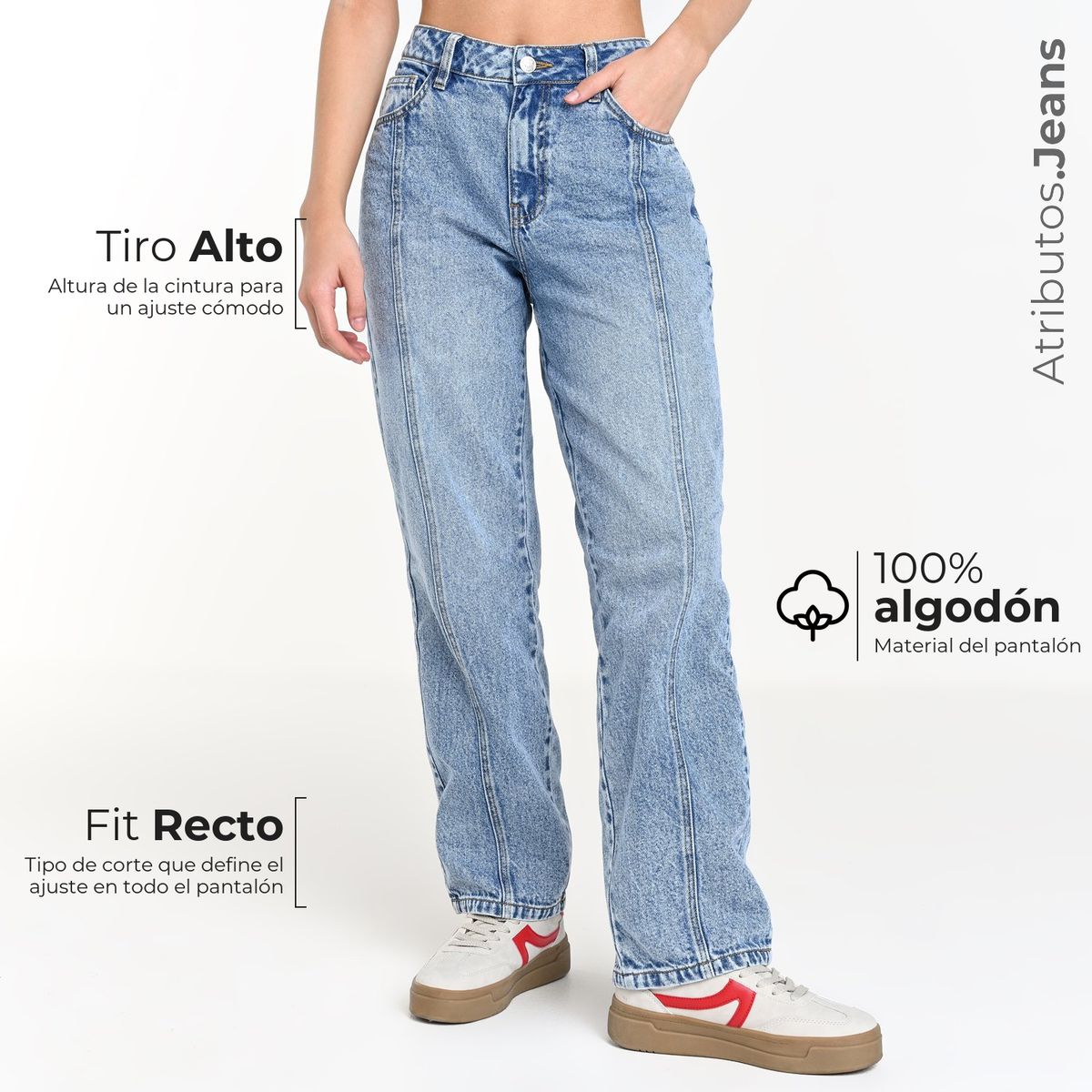 SYBILLA - Jean Recto Mujer Tiro alto Sybilla