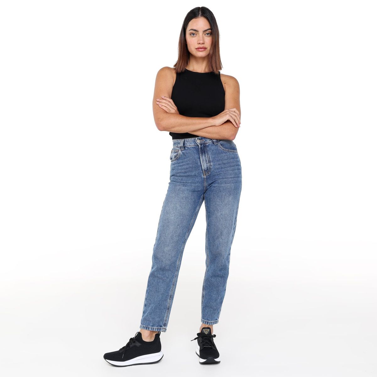 GUESS - Tenis Guess Mujer Moda Esti color Negro