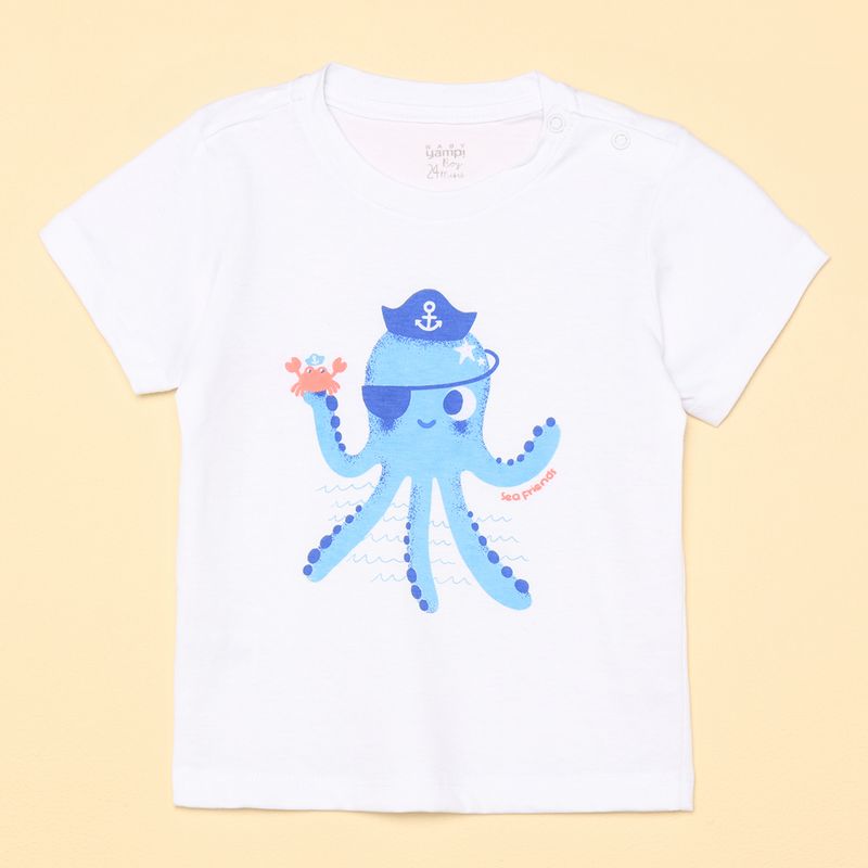 YAMP - Camiseta Bebé niño con Estampado Manga corta Algodón Yamp