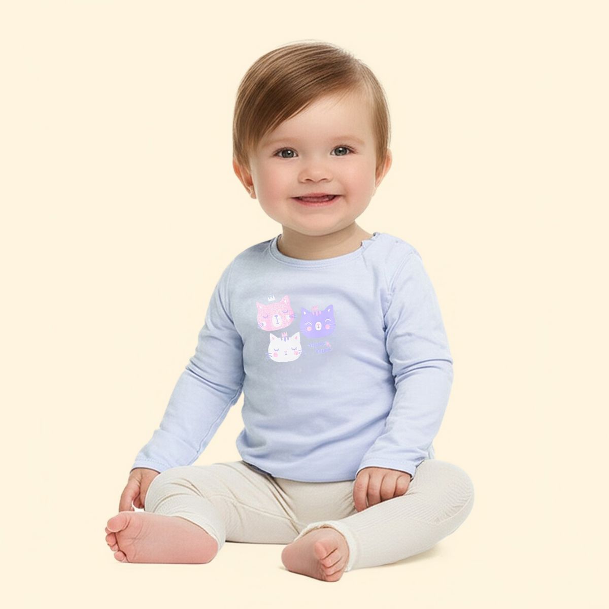 YAMP - Camiseta manga larga Bebé niña Con Estampado Algodón Yamp