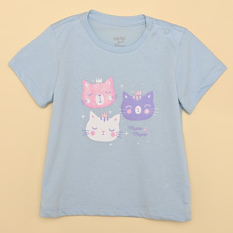 YAMP - Camiseta para Bebé niña con Estampado Manga corta de Algodón Yamp