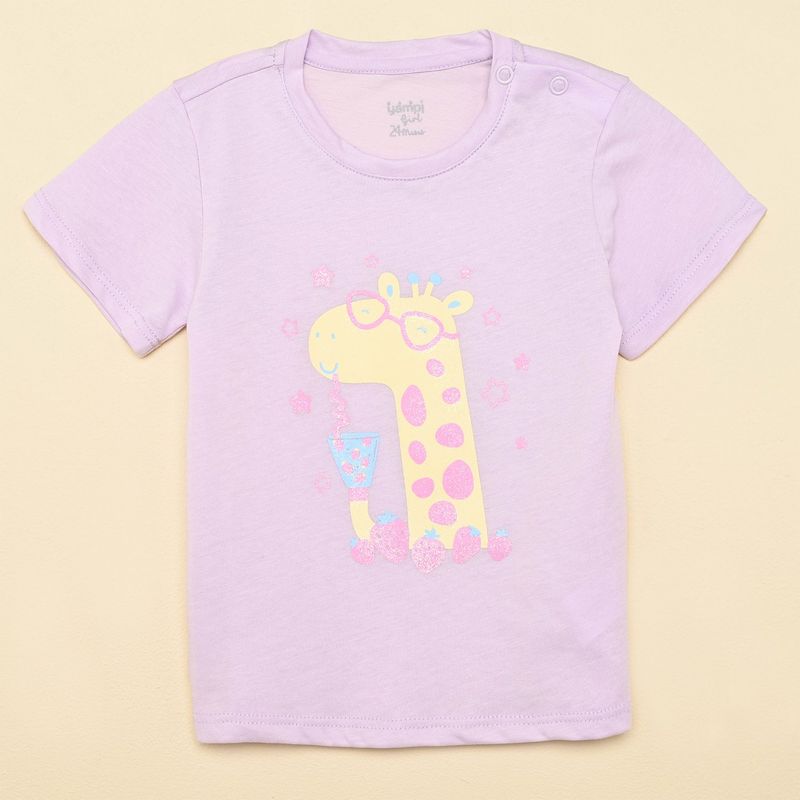 YAMP - Camiseta para Bebé niña con Estampado Manga corta de Algodón Yamp