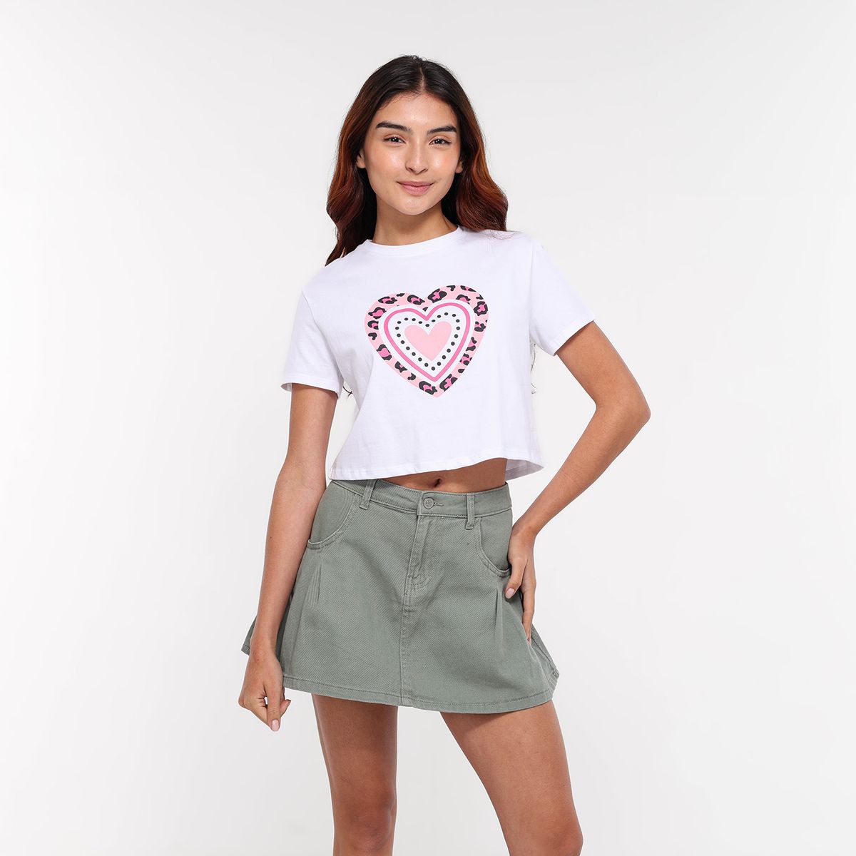 ELV - Top para Niña con Estampado Print Manga corta de Algodón ELV