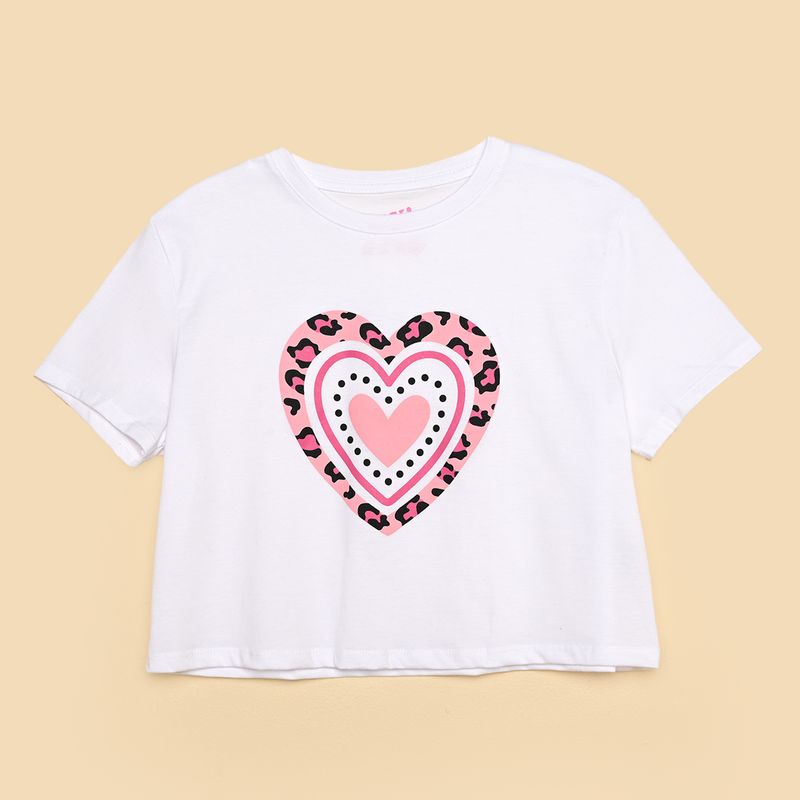  - Top para Niña con Estampado Print Manga corta de Algodón ELV