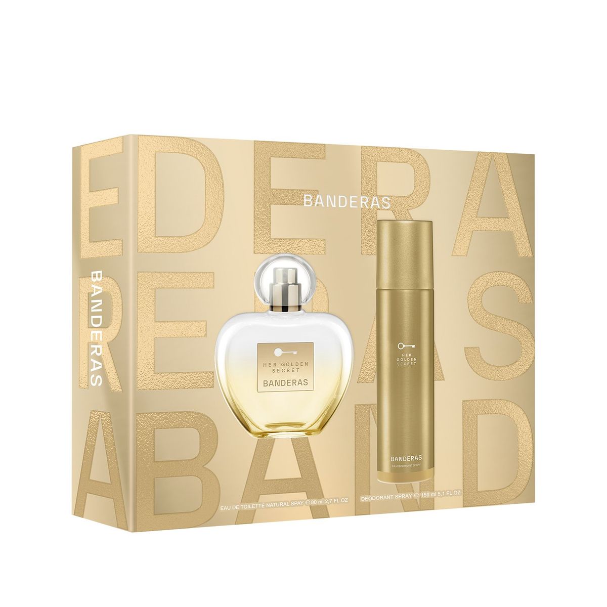 BANDERAS - Set de Perfume Mujer Banderas her goln secret Eau de toilette 80ml , Desodorante 150ml 
