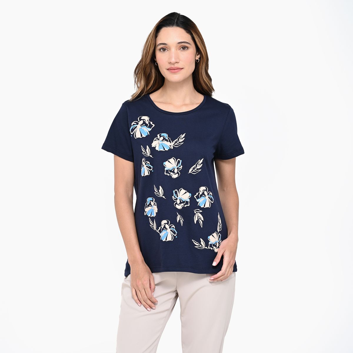 NEWPORT - Camiseta Mujer con Estampado Manga corta de Algodón Newport