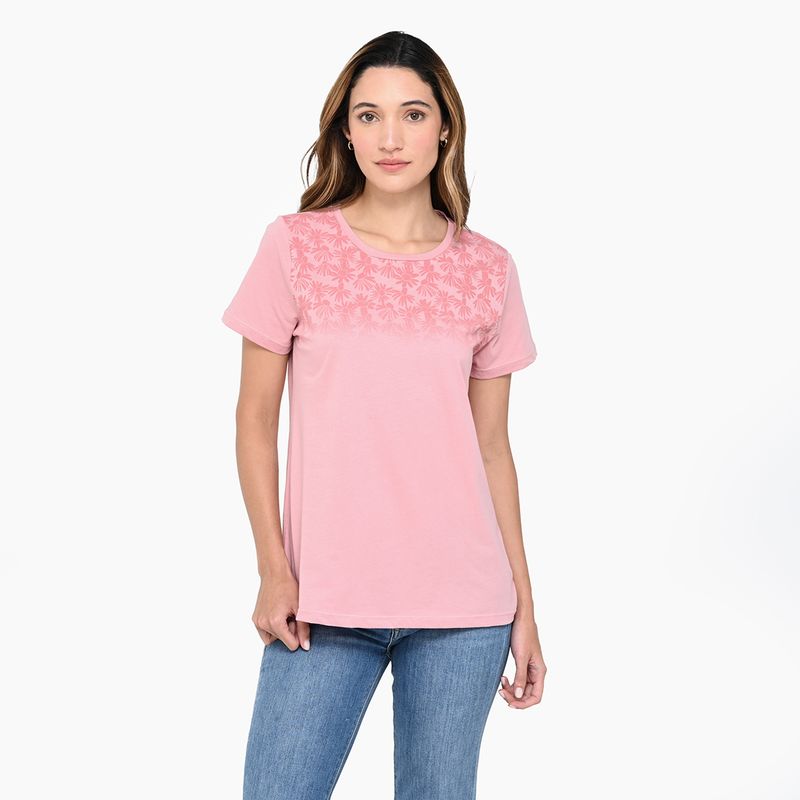 NEWPORT - Camiseta Mujer con Estampado Manga corta de Algodón Newport