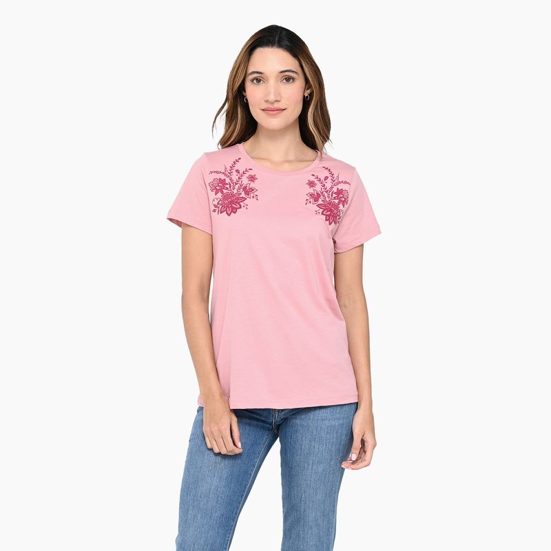 NEWPORT - Camiseta Mujer con Estampado Manga corta de Algodón Newport