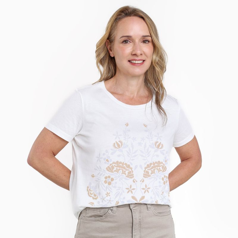 NEWPORT - Camiseta Mujer con Estampado Manga corta de Algodón Newport