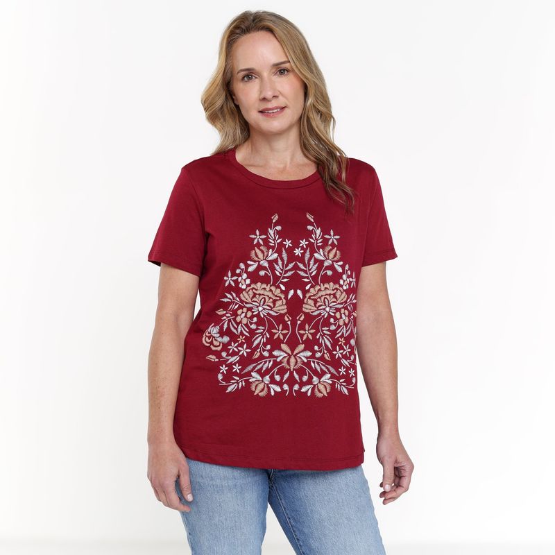 NEWPORT - Camiseta Mujer con Estampado Manga corta de Algodón Newport