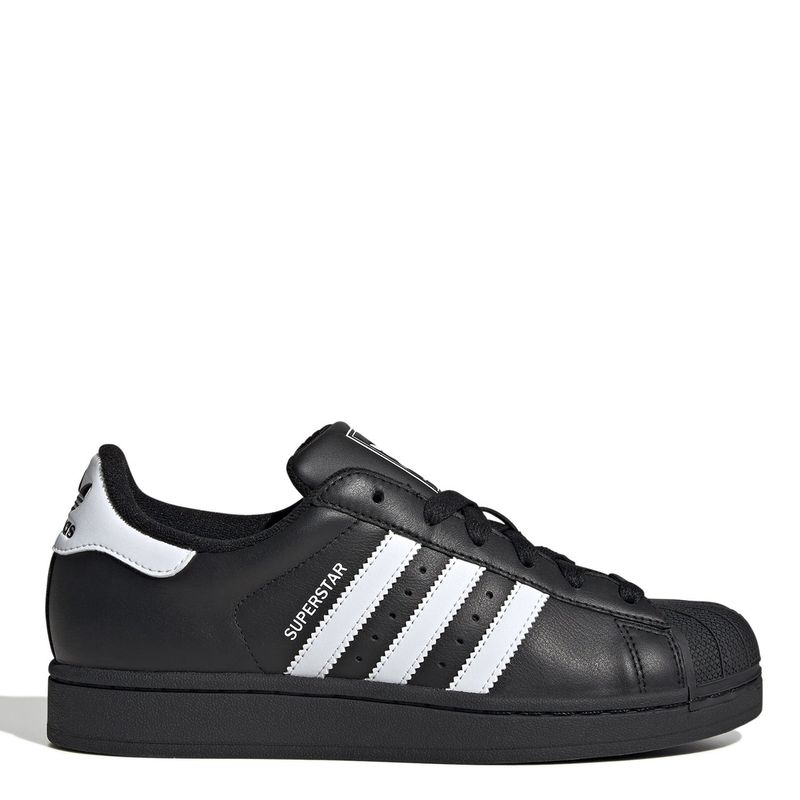 Tenis Adidas Originals Moda Superstar II Mujer Negro Horma Grande