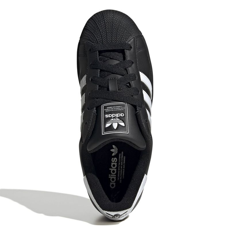 Tenis Adidas Originals Moda Superstar II Mujer Negro Horma Grande
