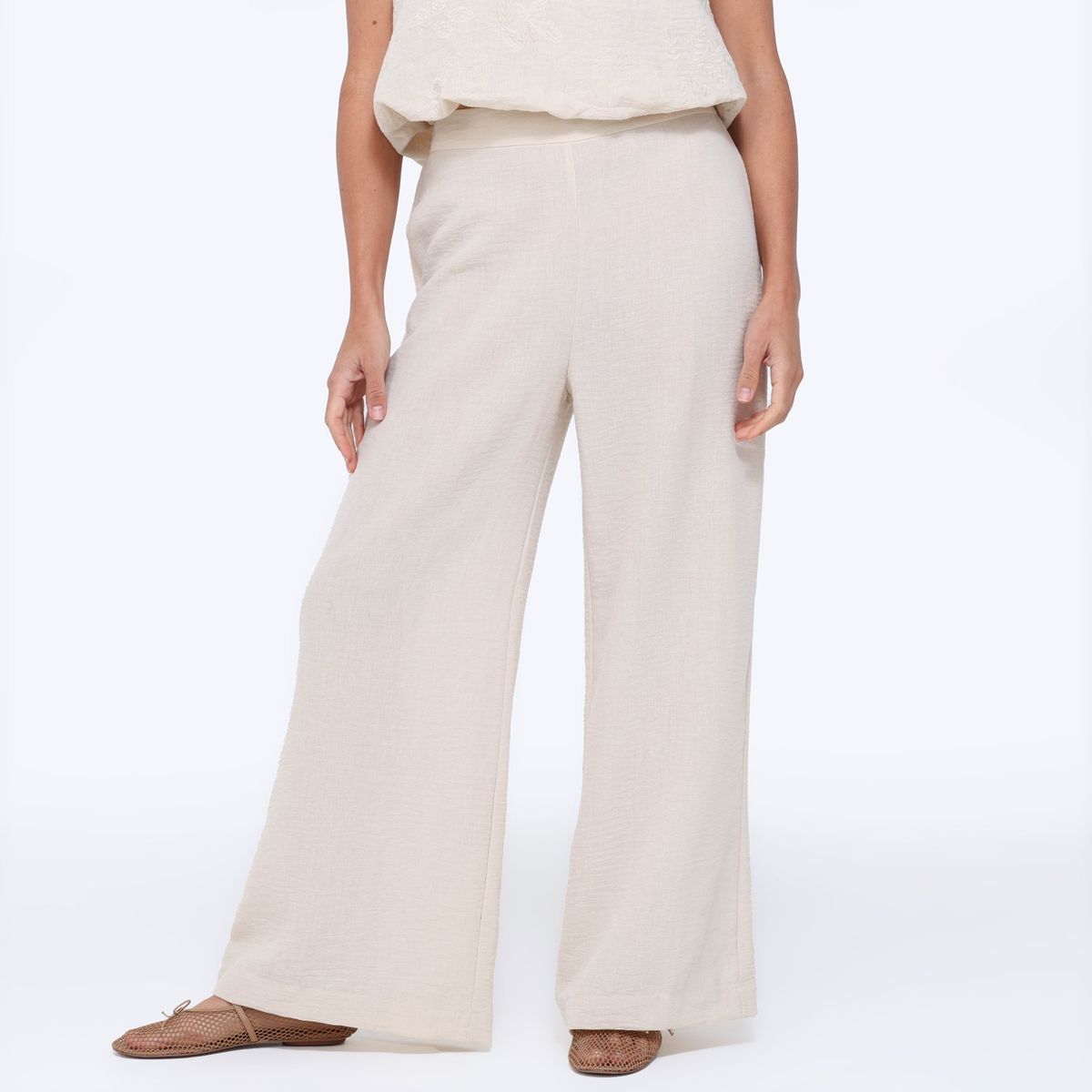 UNIVERSITY CLUB - Pantalón Wide leg Mujer Tiro alto University Club