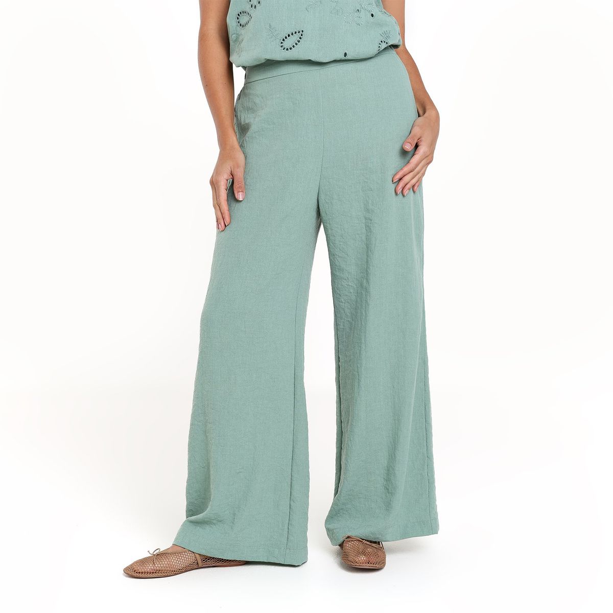 UNIVERSITY CLUB - Pantalón Wide leg Mujer Tiro alto University Club