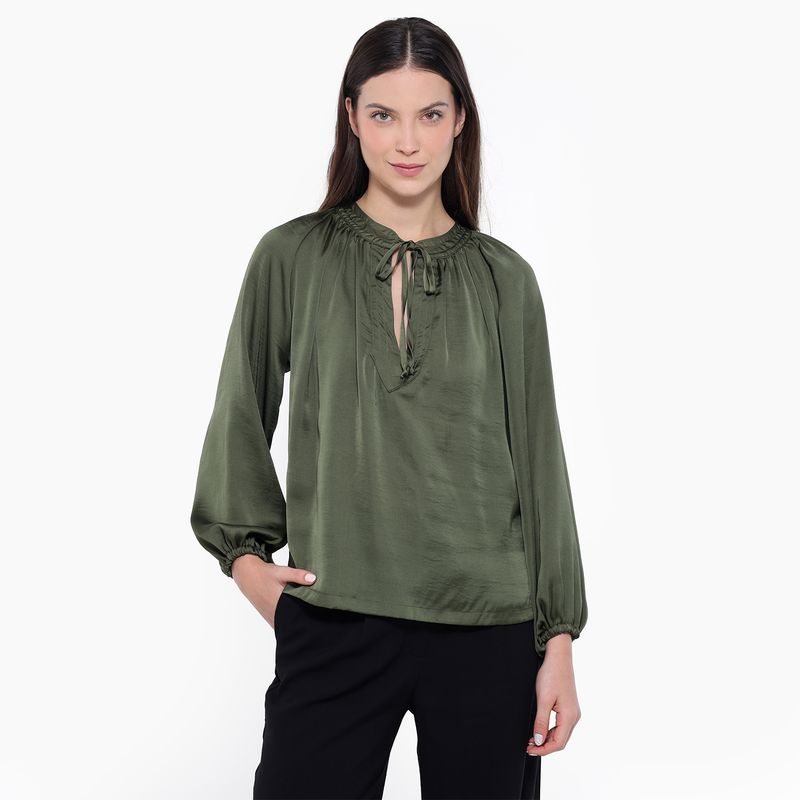 UNIVERSITY CLUB - Camisa Mujer Anudada Manga larga University Club
