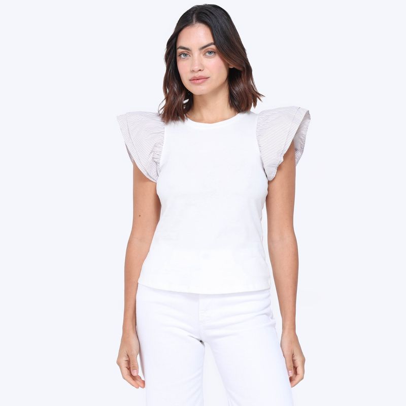 UNIVERSITY CLUB - Camiseta Mujer Con aplique Manga corta de Algodón University Club