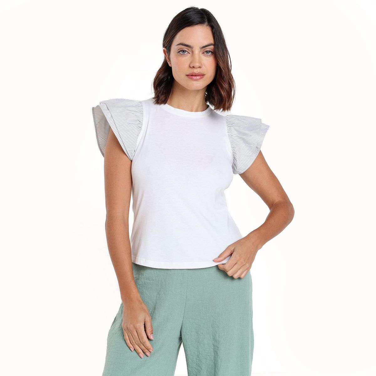 UNIVERSITY CLUB - Camiseta Mujer Con aplique Manga corta de Algodón University Club