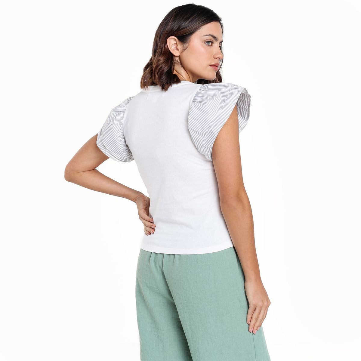 UNIVERSITY CLUB - Camiseta Mujer Con aplique Manga corta de Algodón University Club