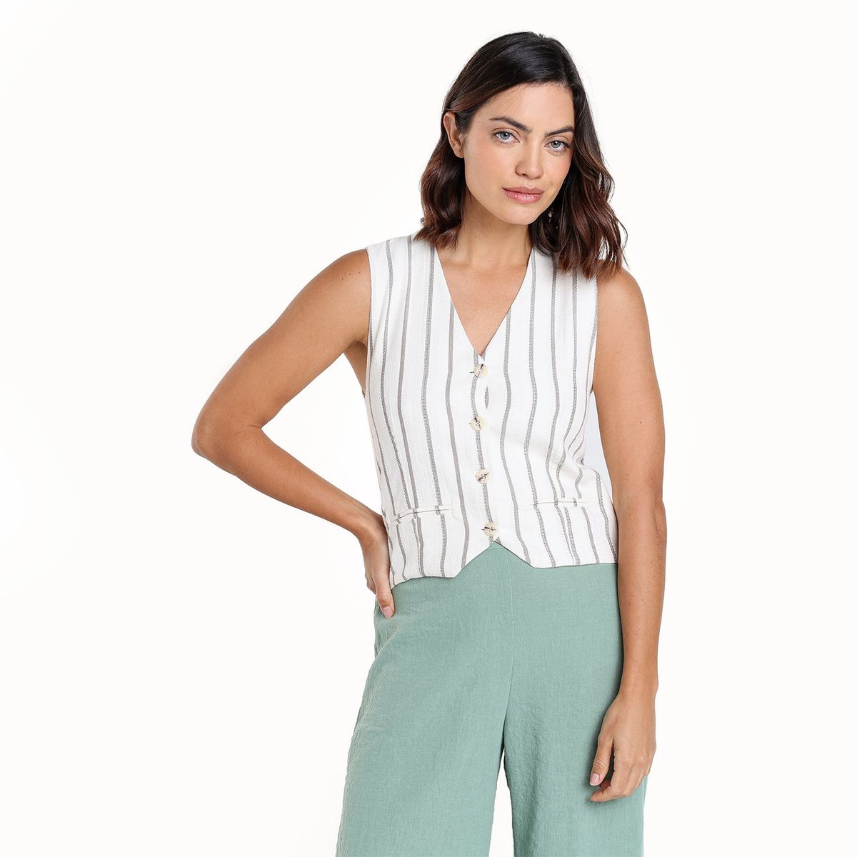 UNIVERSITY CLUB - Blusa Mujer de Rayas Manga corta de Algodón University Club