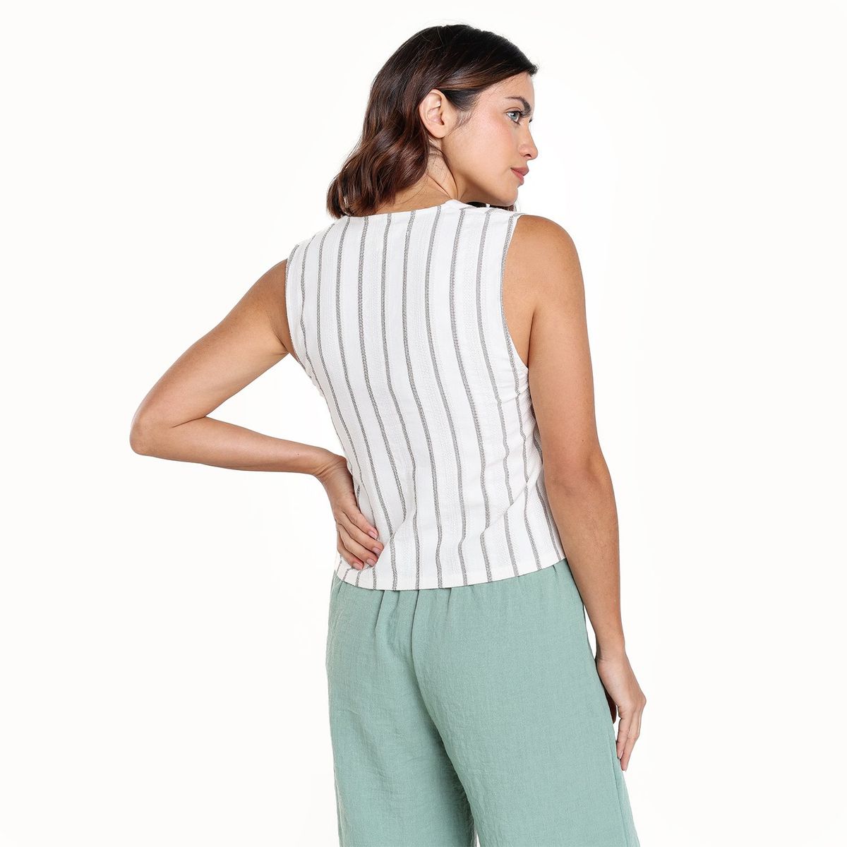 UNIVERSITY CLUB - Blusa Mujer de Rayas Manga corta de Algodón University Club