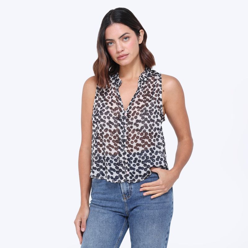 UNIVERSITY CLUB - Camisa Mujer Sin mangas de Algodón University Club