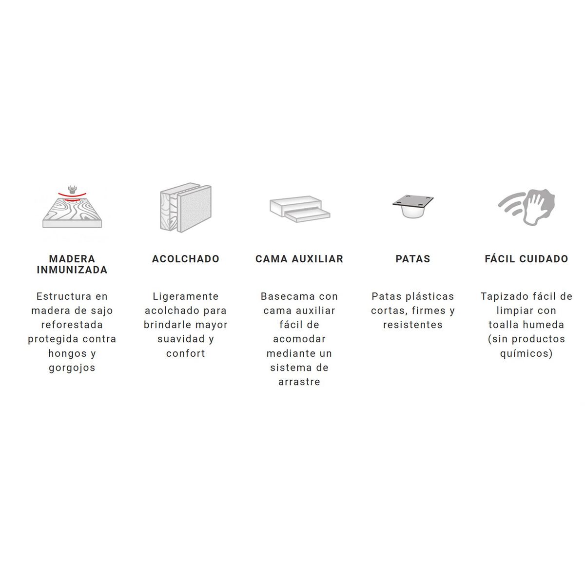 PULLMAN - Bases De Cama Sencillo No aplica Sin Colchón Cama Nido Angie 190 x 100 Pullman