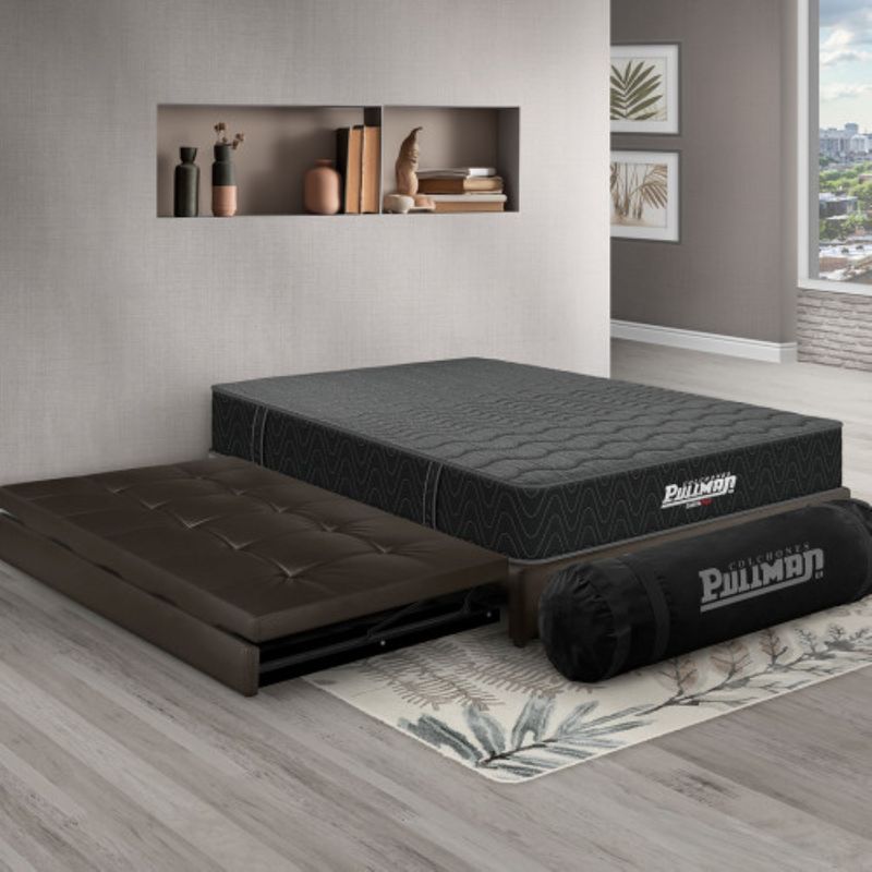 PULLMAN - Colchón con Base Cama Nido Doble Firme Ortopédico con Pillow Espumado Casata Pack 140 x 190 cm  Pullman 