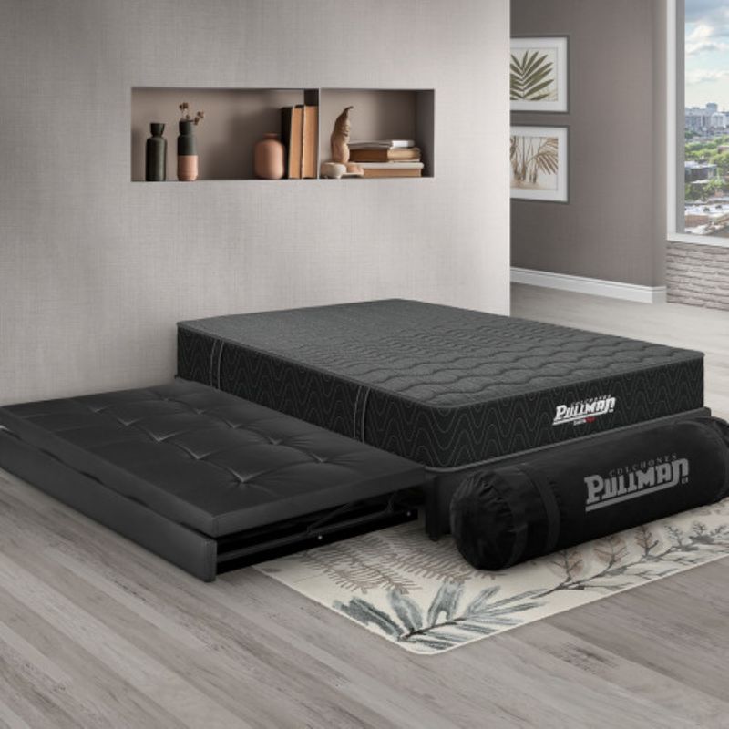 PULLMAN - Colchón con Base Cama Nido Sencillo Firme Ortopédico con Pillow Espumado Casata Pack 100 x 190 cm  Pullman 