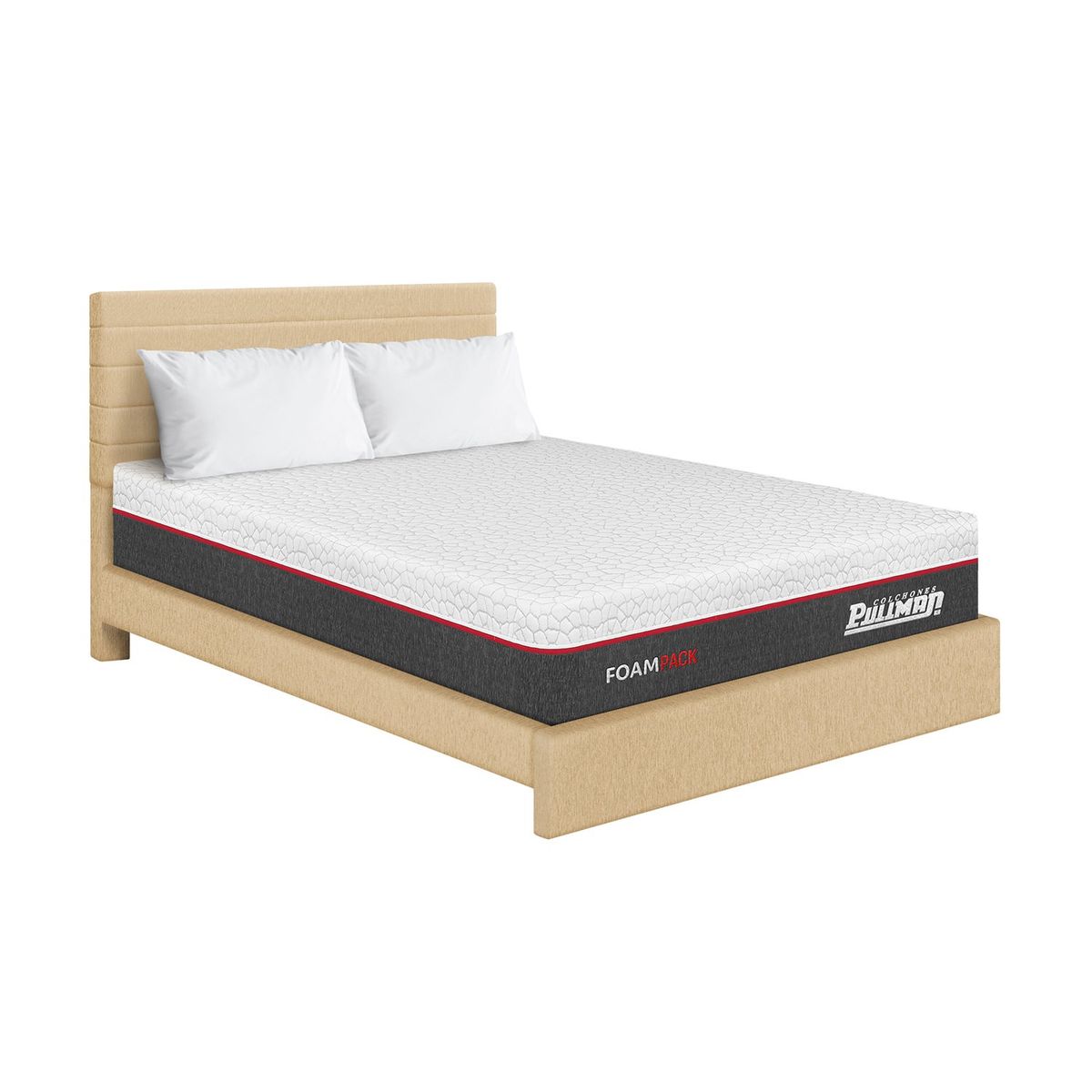 PULLMAN - Colchon Con Cama Queen Firme Espuma Foampack 190 x 160 Pullman