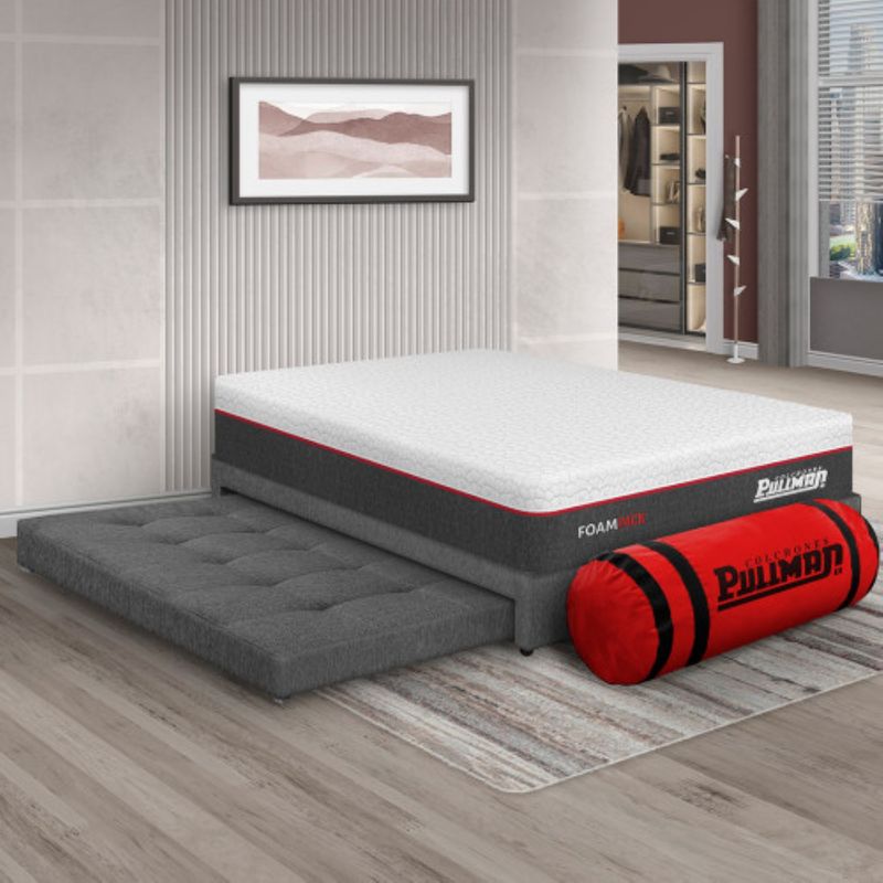 PULLMAN - Colchon Con Basecama Doble Firme Espuma Foampack 190 x 140 Pullman