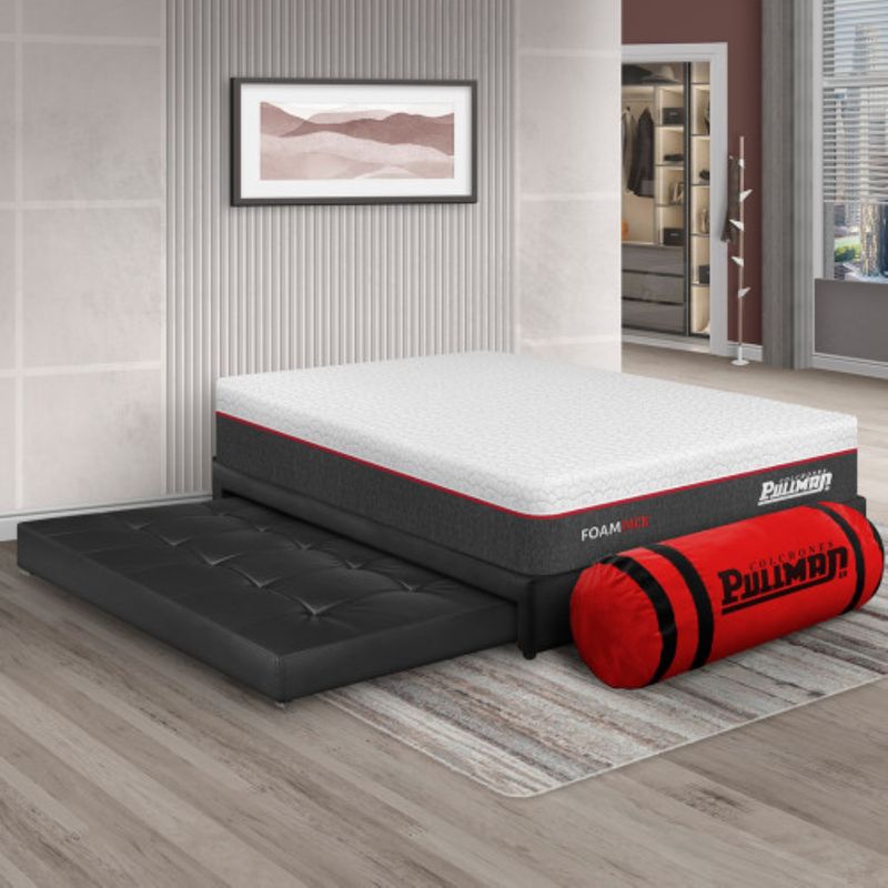 PULLMAN - Colchon Con Basecama Sencillo Firme Espuma Foampack 190 x 100 Pullman