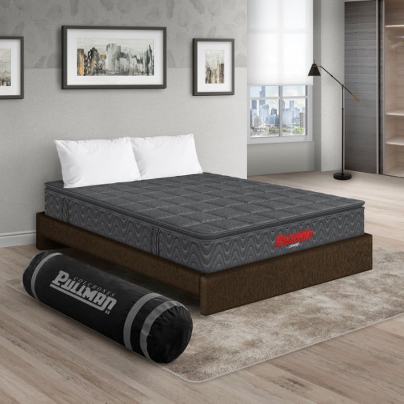 PULLMAN - Colchon Con Basecama King Intermedio Resortes Orthopack Btu 200 x 200 Pullman