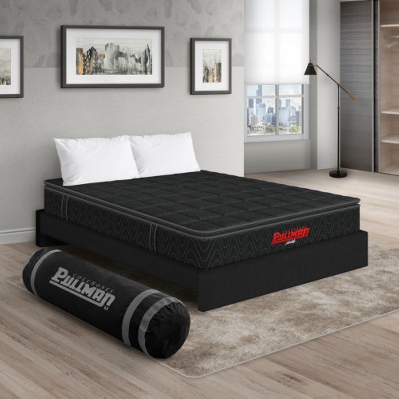 PULLMAN - Colchon Con Basecama Queen Intermedio Resortes Orthopack Btu 190 x 160 Pullman