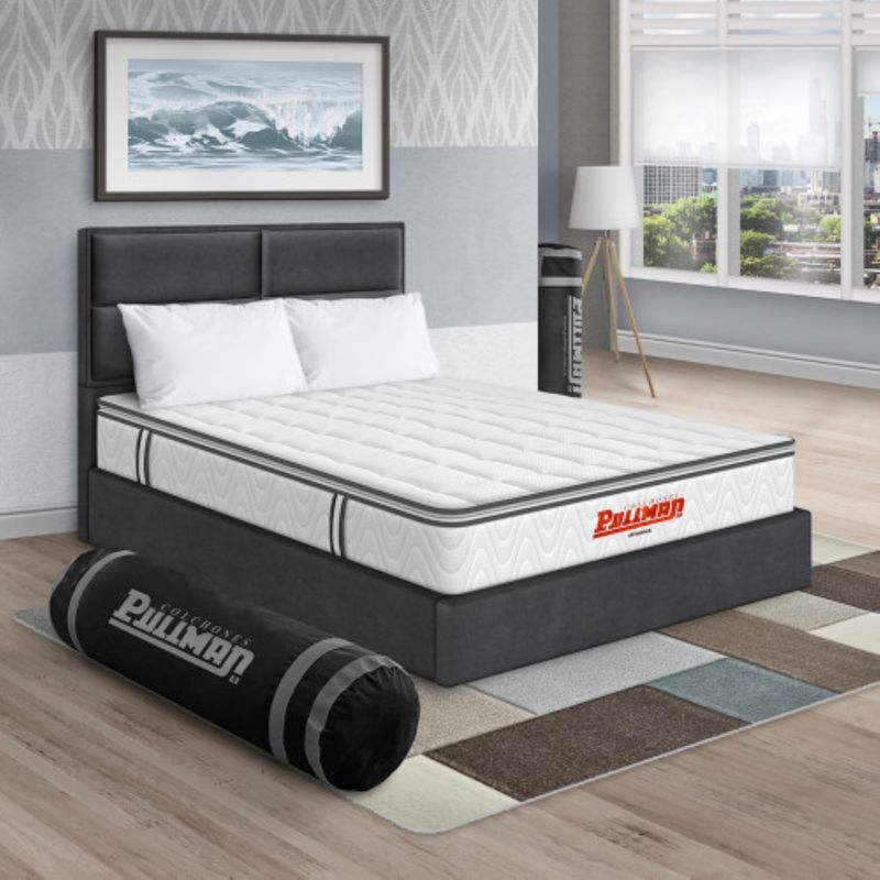 PULLMAN - Colchon Con Cama Doble Intermedio Resortes Orthopack Btu 190 x 140 Pullman