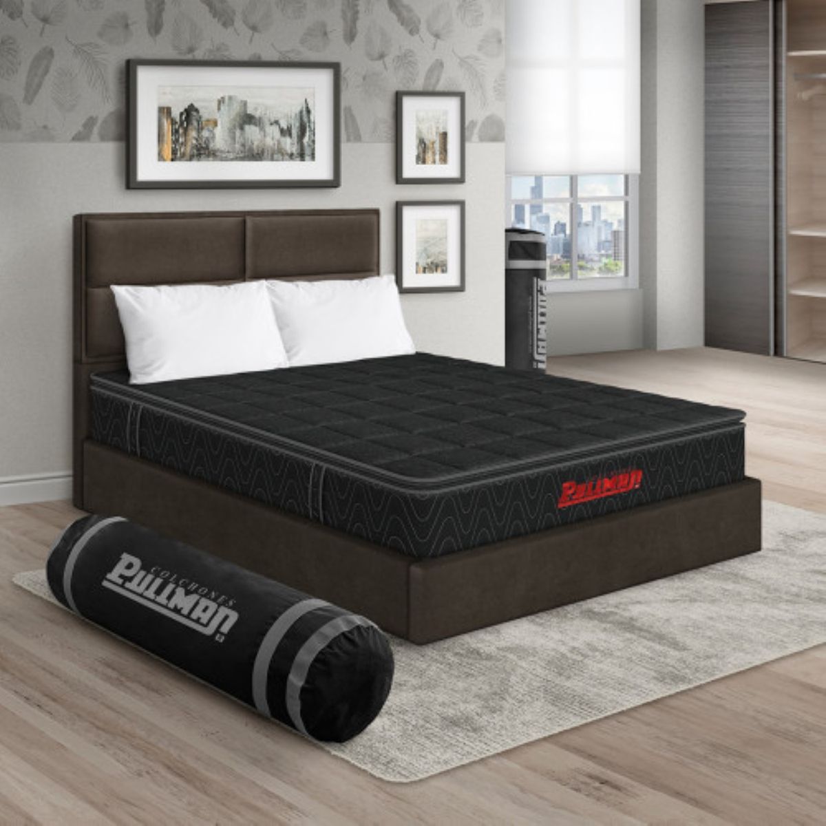 PULLMAN - Colchon Con Cama Doble Intermedio Resortes Orthopack Btu 190 x 140 Pullman