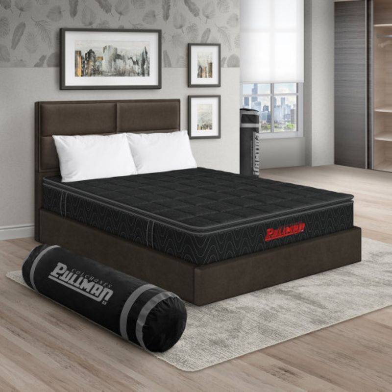 PULLMAN - Colchon Con Cama Queen Intermedio Resortes Orthopack Btu 190 x 160 Pullman