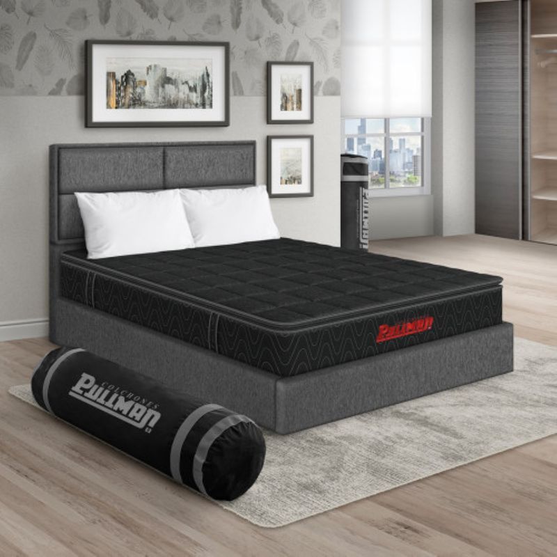 PULLMAN - Colchon Con Cama Queen Intermedio Resortes Orthopack Btu 190 x 160 Pullman