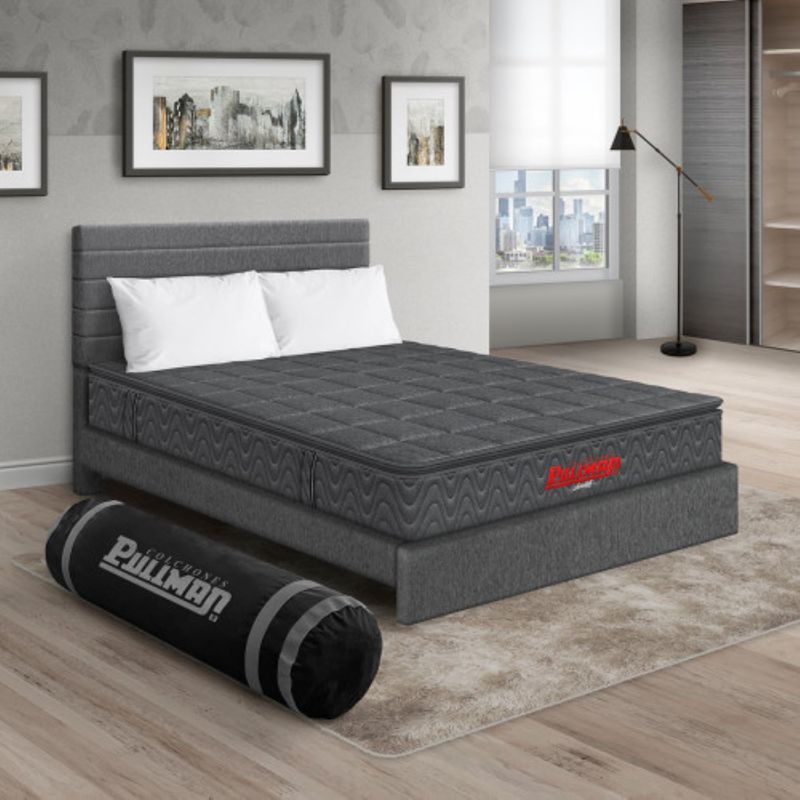 PULLMAN - Colchon Con Cama Sencillo Intermedio Resortes Orthopack Btu 190 x 100 Pullman