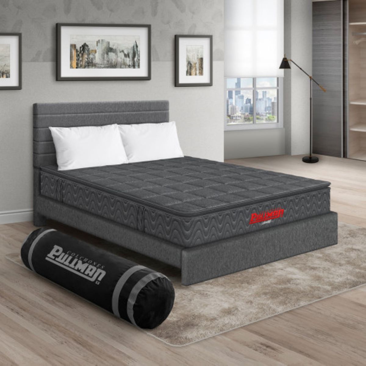 PULLMAN - Colchon Con Cama Doble Intermedio Resortes Orthopack Btu 190 x 140 Pullman