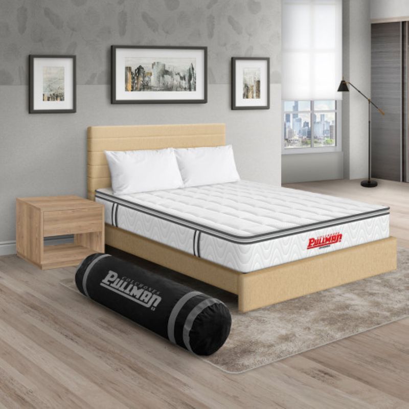 PULLMAN - Colchon Con Cama King Intermedio Resortes Orthopack Btu 200 x 200 Pullman