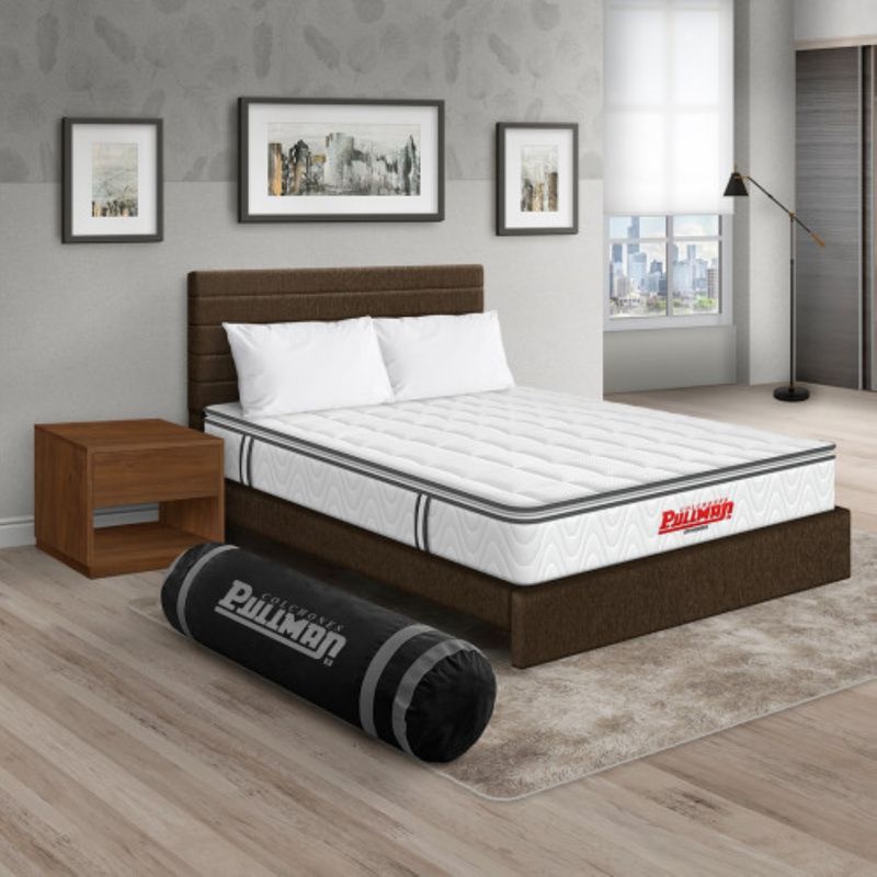 PULLMAN - Colchon Con Cama Semidoble Intermedio Resortes Orthopack Btu 190 x 120 Pullman
