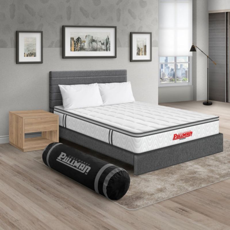 PULLMAN - Colchon Con Cama Sencillo Intermedio Resortes Orthopack Btu 190 x 100 Pullman