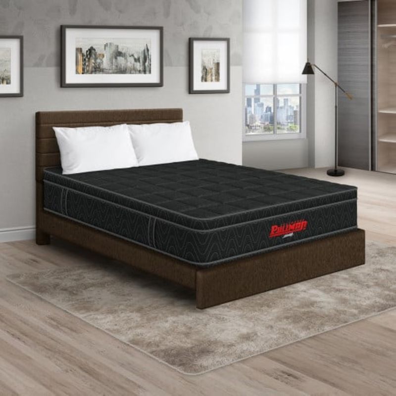 PULLMAN - Colchon Con Cama Queen Intermedio Resortes Orthopack Euro 190 x 160 Pullman