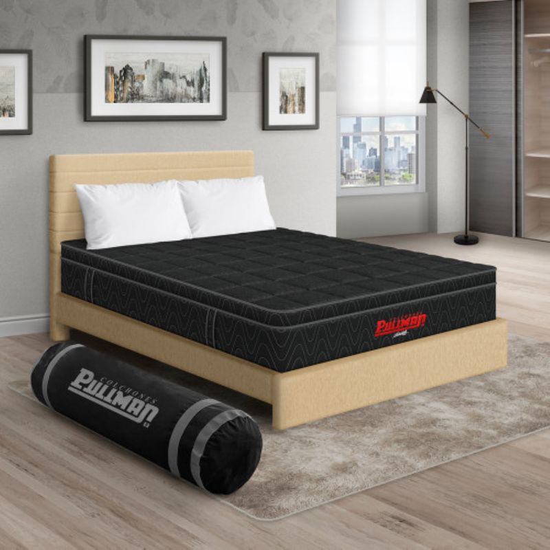 PULLMAN - Colchón Cama Semidoble Firmeza Media Ortopédico Resortado con Pillow Orthopack Euro 120 x 190 cm  + Almohada Pullman 