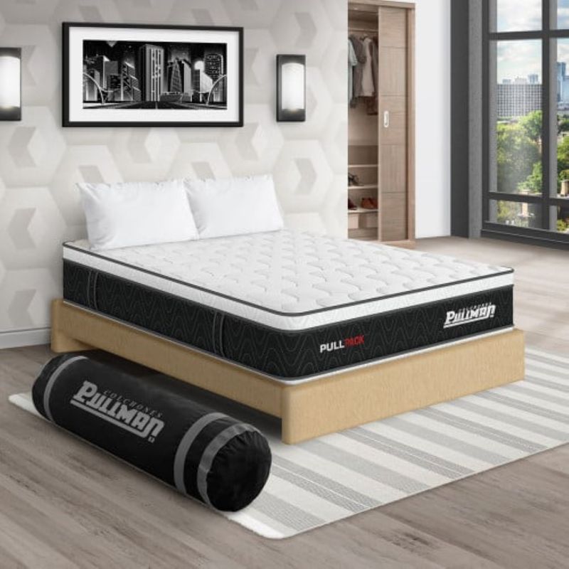 PULLMAN - Colchon Con Basecama Semidoble Firme Resortes Pullpack 190 x 120 Pullman