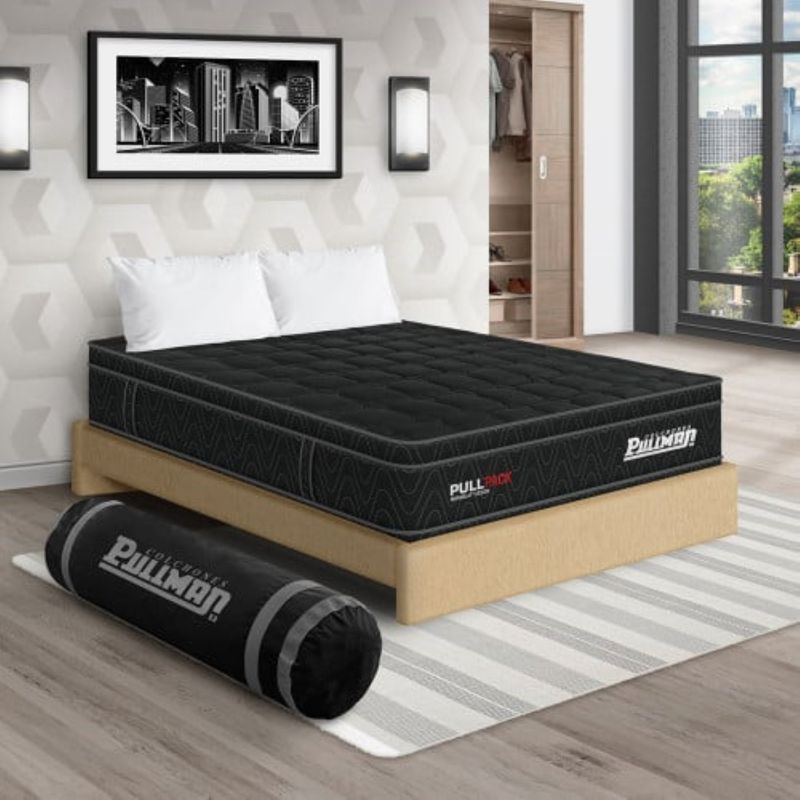 PULLMAN - Colchon Con Basecama Queen Firme Resortes Pullpack 190 x 160 Pullman