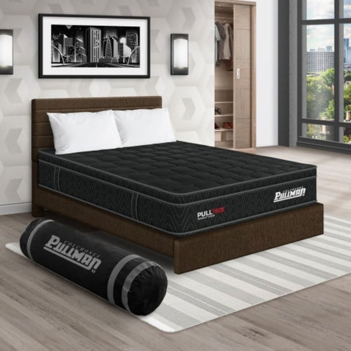 PULLMAN - Colchon Con Cama Semidoble Firme Resortes Pullpack 190 x 120 Pullman