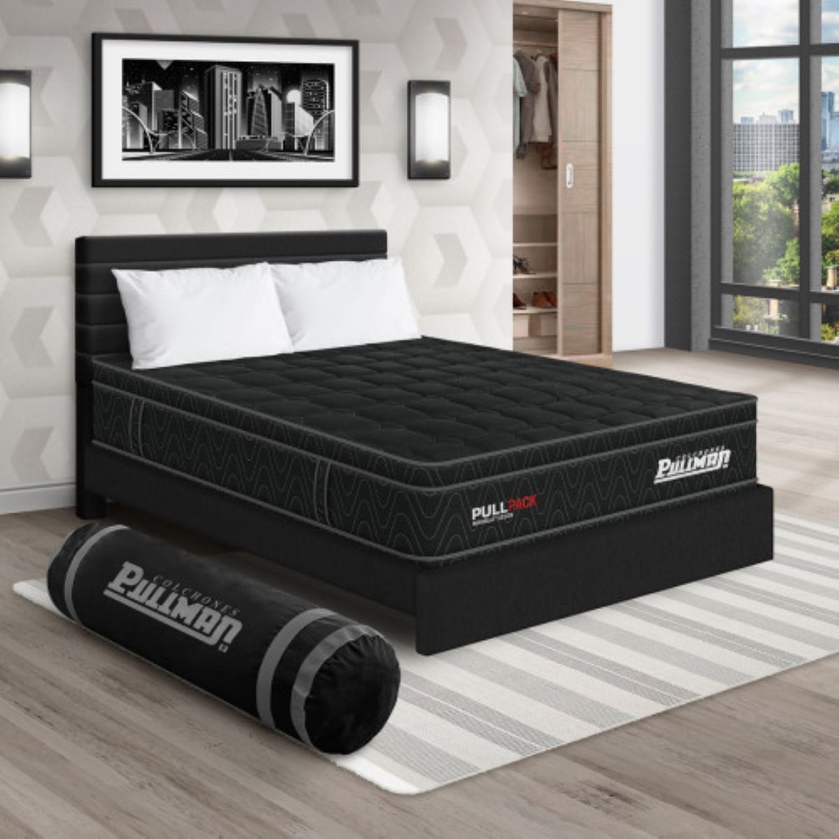 PULLMAN - Colchon Con Cama Semidoble Firme Resortes Pullpack 190 x 120 Pullman