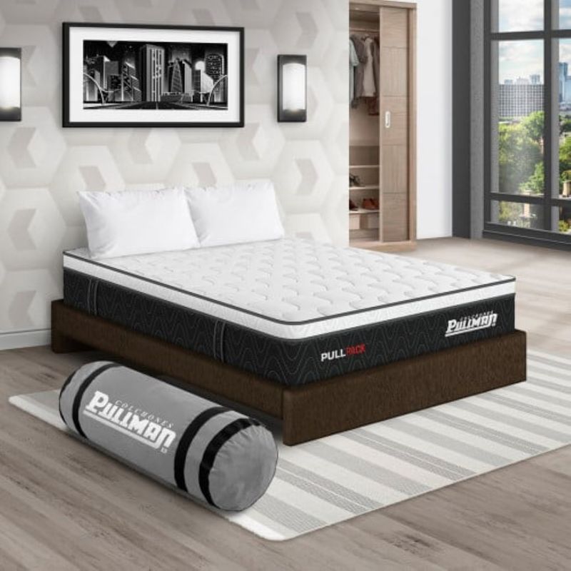 PULLMAN - Colchon Con Basecama King Firme Resortes Pullpack 200 x 200 Pullman