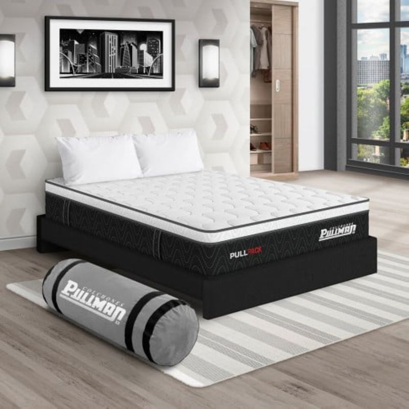 PULLMAN - Colchon Con Basecama Doble Firme Resortes Pullpack 190 x 140 Pullman